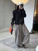 Xu Man Spring/Summer Paris Fashion Plaid Balloon Button Cuff Long Pants for Women