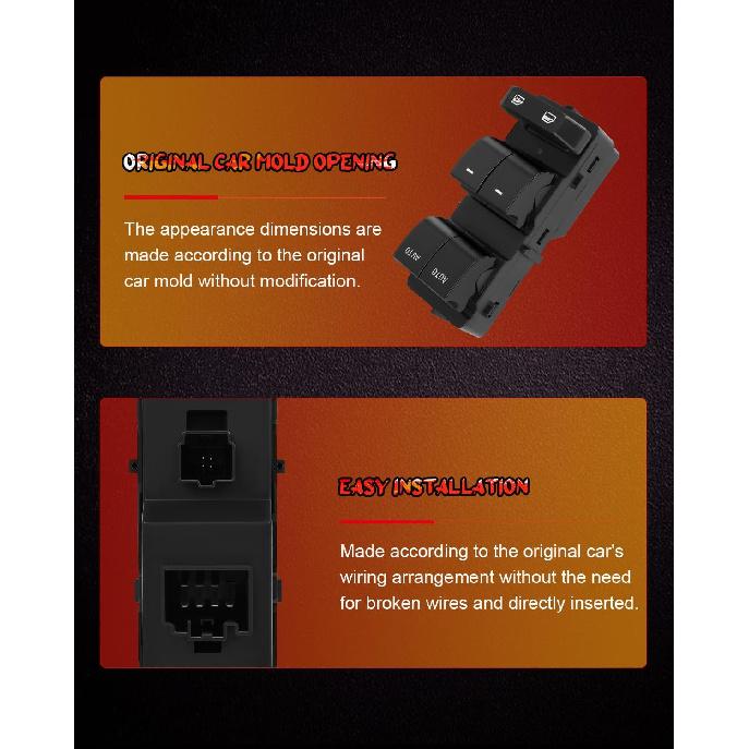 CCIYU Power Window Switch Compatible for Ford for F-250 Super Duty 2013-2017,for Ford for F-350 Super Duty 2013-2017 | Replaces CC3Z14529BA