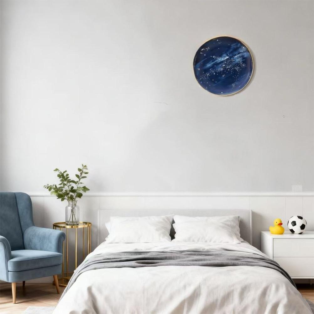 Starry Sky Ceramic Disk 8-inch Art Deco Plate Wall Decorative Plate Decoration Stentless Livingroom Creative Planet Ornament