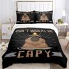 Funny Capybara Anime Duvet Cover Kawaii Animals Bedding Set Soft Quilt Cover Full Size for Children Kid Teens Bedroom Decoration