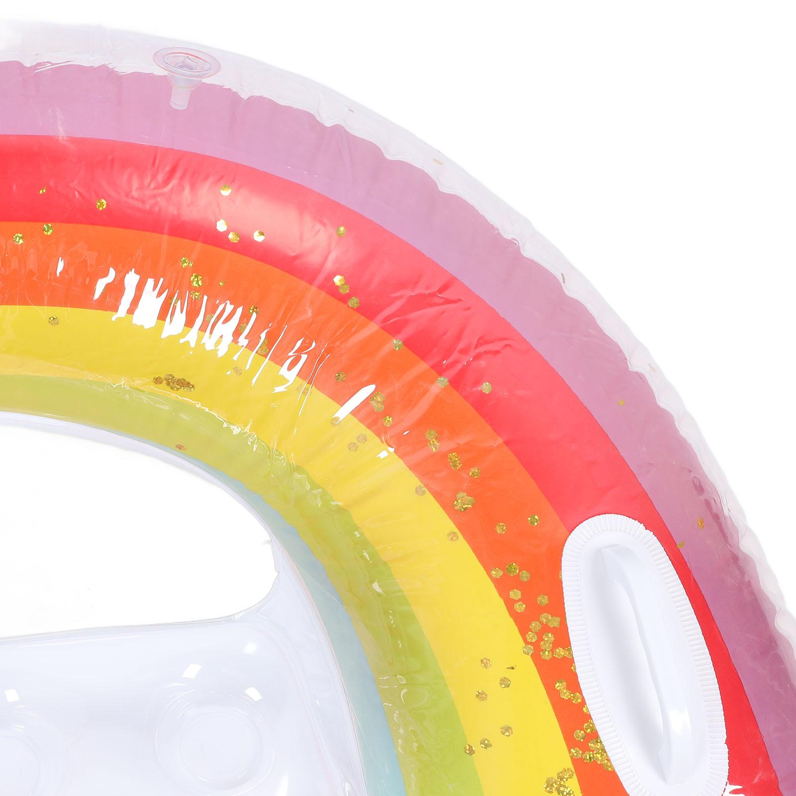 

Rainbow Inflatable Chair Float U Seat Inflatable Single Person Swimming Pool Floating Raft Lounger Seat for Beach Lake