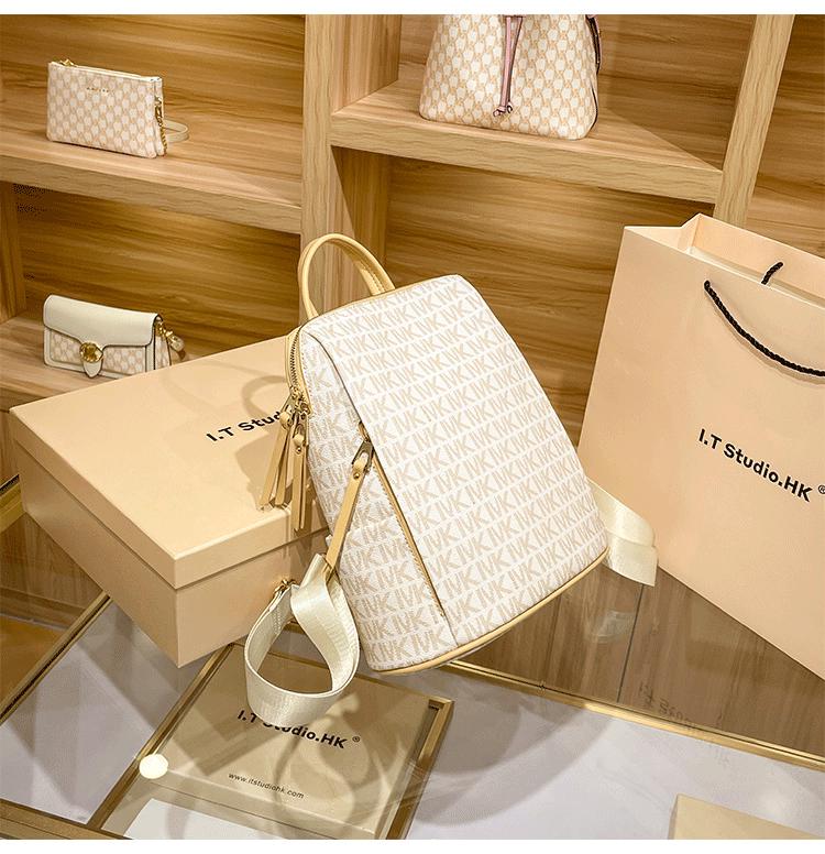 Hong Kong Genuine Leather Women's Backpack 2025 - New Summer Fashion, Large Capacity for Travel & School