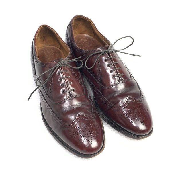 80s 90s Vintage USA Model Bostonian Size 9D B 26.5 27.0cm Full Brogue Dress Shoes Brown(USED)