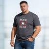 220g Heavyweight Cotton Men's T-Shirt Rock Star Print Plus Size Multi-color Casual Round Neck Tee