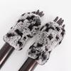 New Women 100% Real Genuine Knitted Rex Rabbit Fur Mittens Winter Warm Lady Real Fur Fingerless Gloves Handmade Knit Fur Mitten