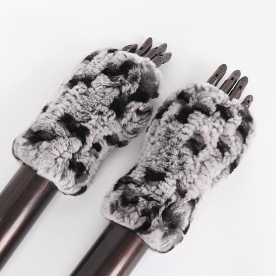 Neue Frauen 100% Echt Echte Gestrickte Rex Kaninchen Pelz Fäustlinge Winter Warme Dame Echtpelz Fingerlose Handschuhe Handgemachte Stricken Pelz handschuh