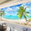 Wallpaper 3d Coconut Tree Beach Seascape Photo Wall Paper Living Room Tv Sofa Bedroom Background Wall Mural