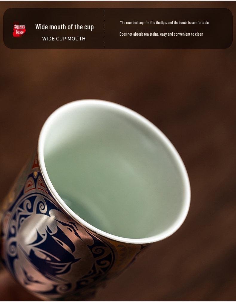 Silver-Plated Dunhuang Tea Cup Set: Elegant Gift for Elders, Leaders, Birthdays, Longevity Celebrations, and Housewarmings