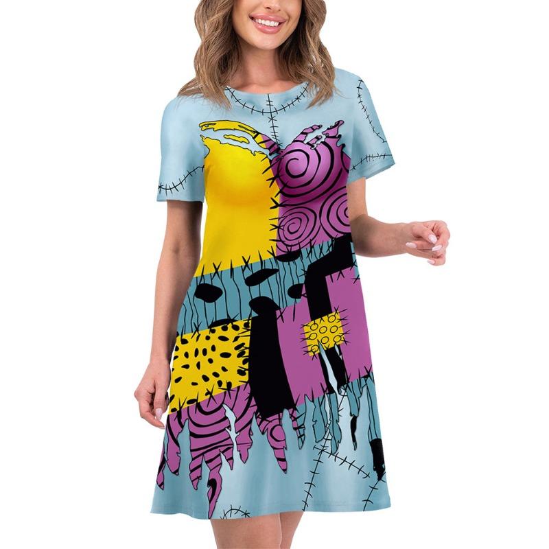 

Костюм на Хэллоуин Новое женское платье Тыква Цифровая печать Большой размер Повседневное платье Дети XXL