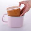 Fuji Enamel Storage Container, Square Miso Pot with Airtight Lid, Vanilla, C-KP.VA