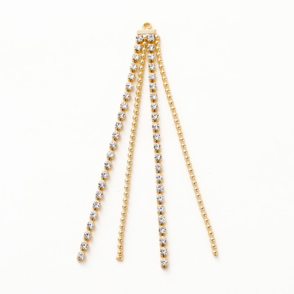 1Pair 14K/18K Gold Plated Brass Beads Chain Tassel Charm Pendant for Earrings Making DIY Earrings Accessories Supplies 1pair