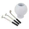 Stifthalter in Golfballform Dekorative Schreibtisch-Stiftaufbewahrung Behälter für Büro, Zuhause, Arbeitszimmer Weiß
