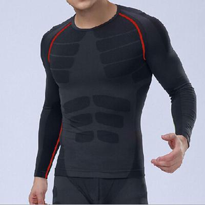 Mens Compression T-Shirt Long Sleeved Gym Base Layer Under Top Sports Fitness