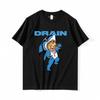 Drain Band 2025 NEW T-shirt Hip Hop Printing Tshirts Short Sleeve Male Punk T Shirt Gothic Streetwear High Quality 100% Cotton Tops