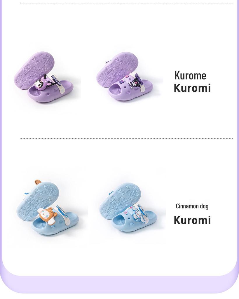 Sanrio Girls' Non-Slip Cartoon Summer Slippers - Lightweight & Soft Sole for Children