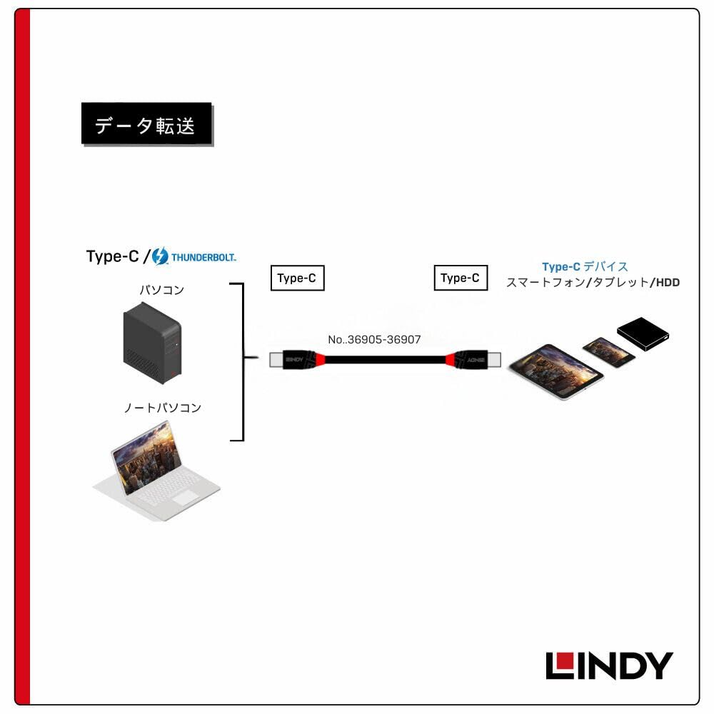 LINDY BLACK LINE USB Gen 2x2 Kabel 0,5m 3.2 Typ-C (Číslo modelu 36905)