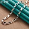 Classic 4mm Long Plaid Necklace Silver Color Gift Fashion Jewelry