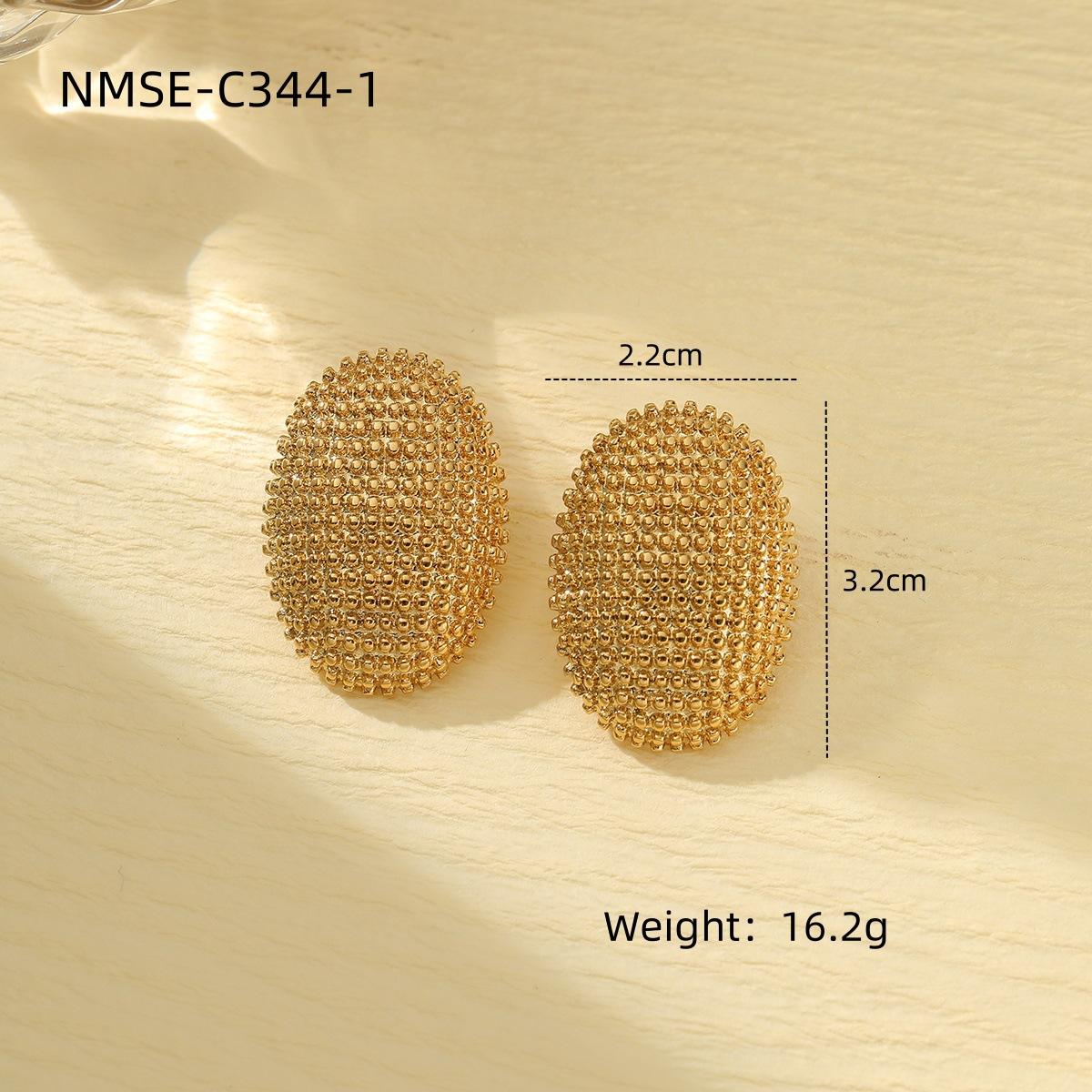 GEMCHIC Women s Oval Beaded Stud Earrings Minimalist Stainless Steel Geometric Jewelry