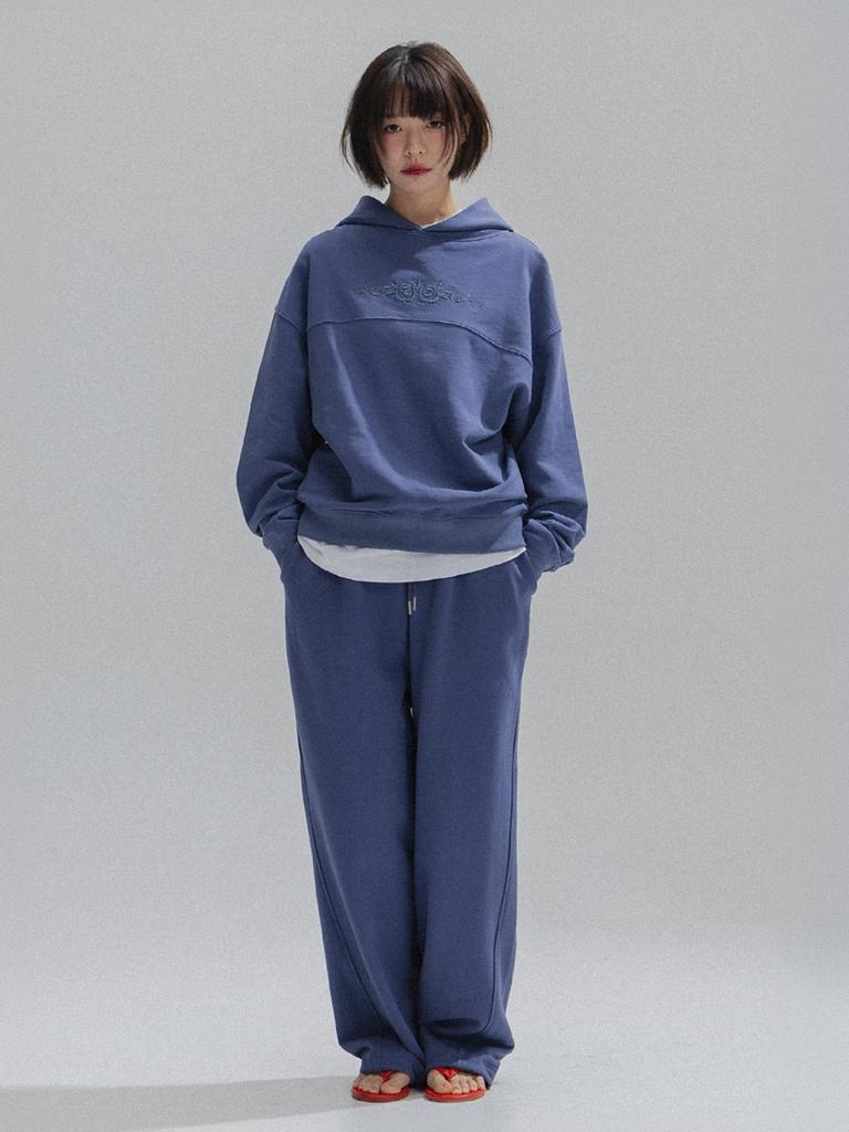 Aenhacheu Diagonal Wide Sweatpants_Blue