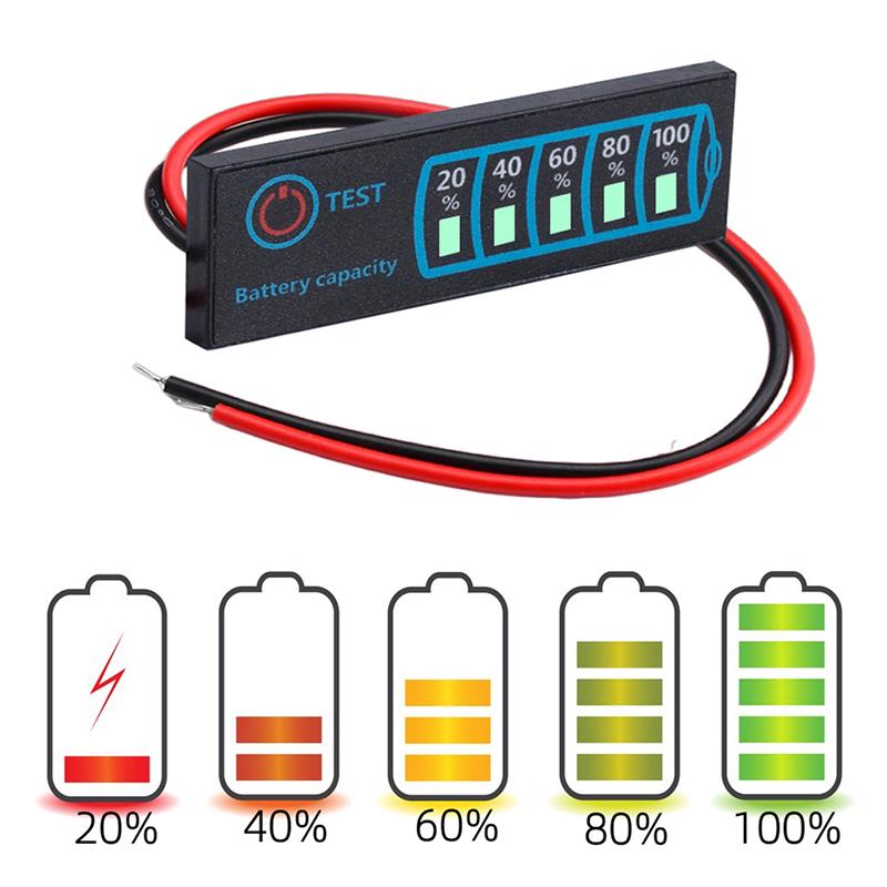 12V24V Lead Acid Battery Level Indicator Tester Lcd Display Meter Module Capacity Voltage Meter