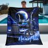 Individuelle LKW-Decke Weltraum-Planeten-Design Personalisierter Name Fleece-Überwurf Ganzjahres-Weiche Warme Bettwäsche Heimdekoration Geschenk für Männer