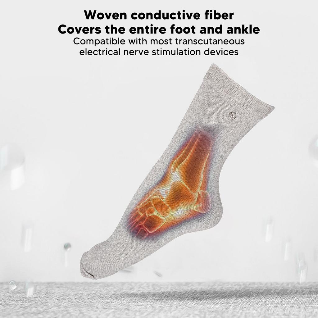 1 Pair Conductive Socks Compatible Pain Treatment Elastic Electrode Socks Massage Socks for Poor Circulation Arthritis