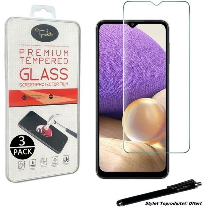 Film de protection - Toproduits® - Samsung Galaxy A32 5G - Verre trempé - 3 pack - Résistant aux rayures