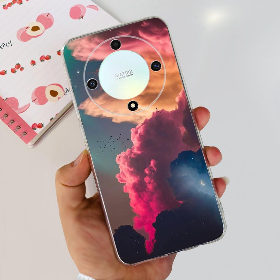 For Honor X9b 5G Case 2023 Fashion Flower Clear Silicone Soft Back Cover For Honor X9a RMO-NX1 Funda HonorX9 X 9 X 9B X 9A Coque