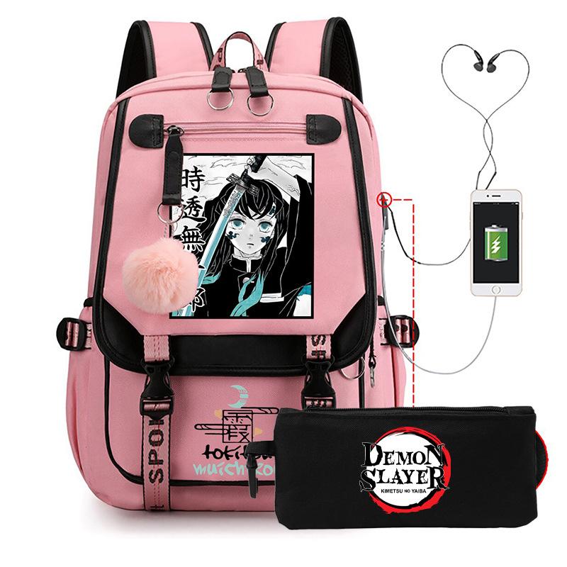 Anime School Bag Tokitou Muichirou Peripheral Backpack Set Student Pencil Bag