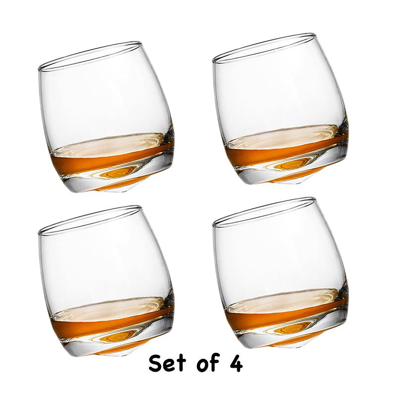 

4 ШТ. Стакани для віскі, Стакан для віскі, Шотландський віскі, Бурбон, Коктейлі, Набір РУМУ з 4 штук 270ml