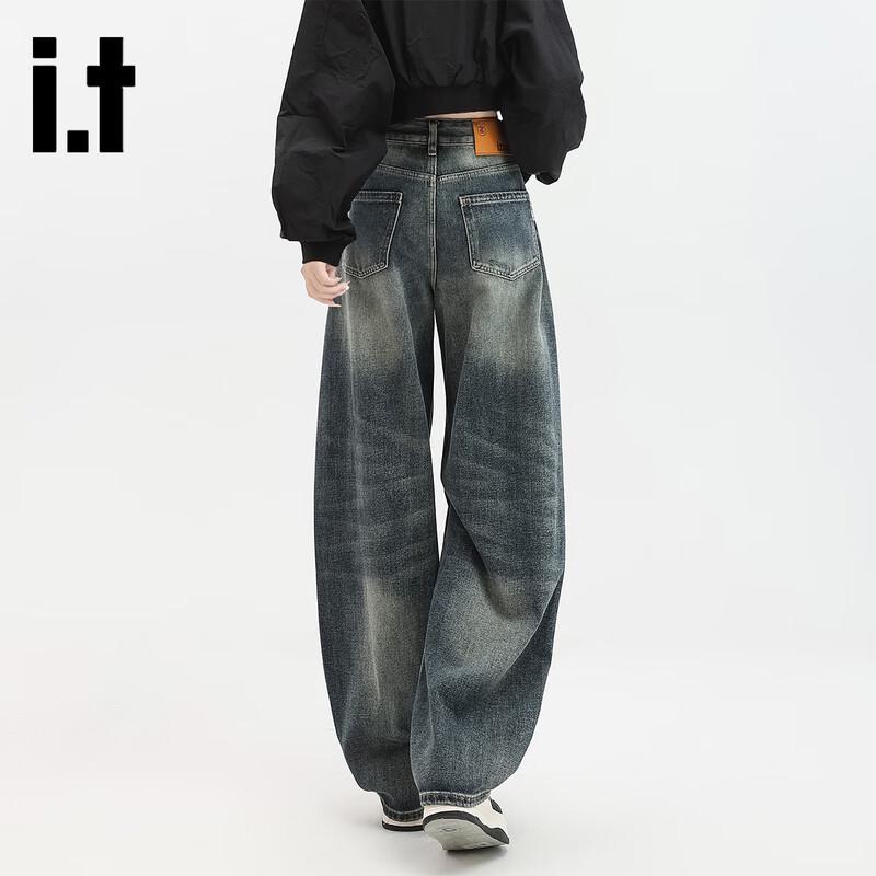 Izzue Women's Vintage Loose Straight Wide-Leg Jeans