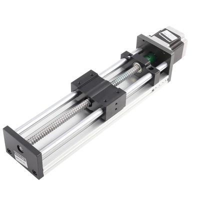 57 Motorlu Çift Şaftlı Bilyalı Vidalı Lineer Kılavuz Ray(Etkili Strok 200mm 1204 Vidalı Mil)