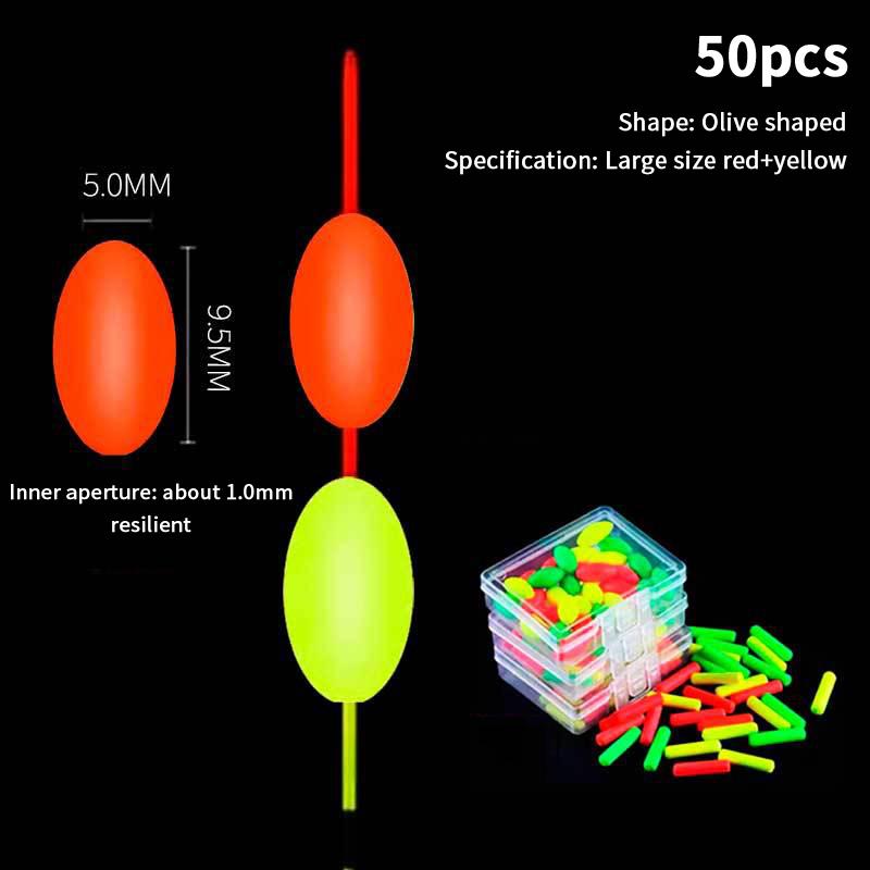 30/50Pcs Fishing Float Bobbers Fluorescent Drift Ball Foam Strike Indicator Fishing Floating Buoyancy Balls Fishing Accessories
