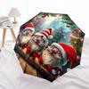 1 PC Automatic Folding Umbrella - Santa Claus, cat, gingerbread house Pattern, Portable & Foldable Design with 11 Ribs, Christmas Birthday Gifts