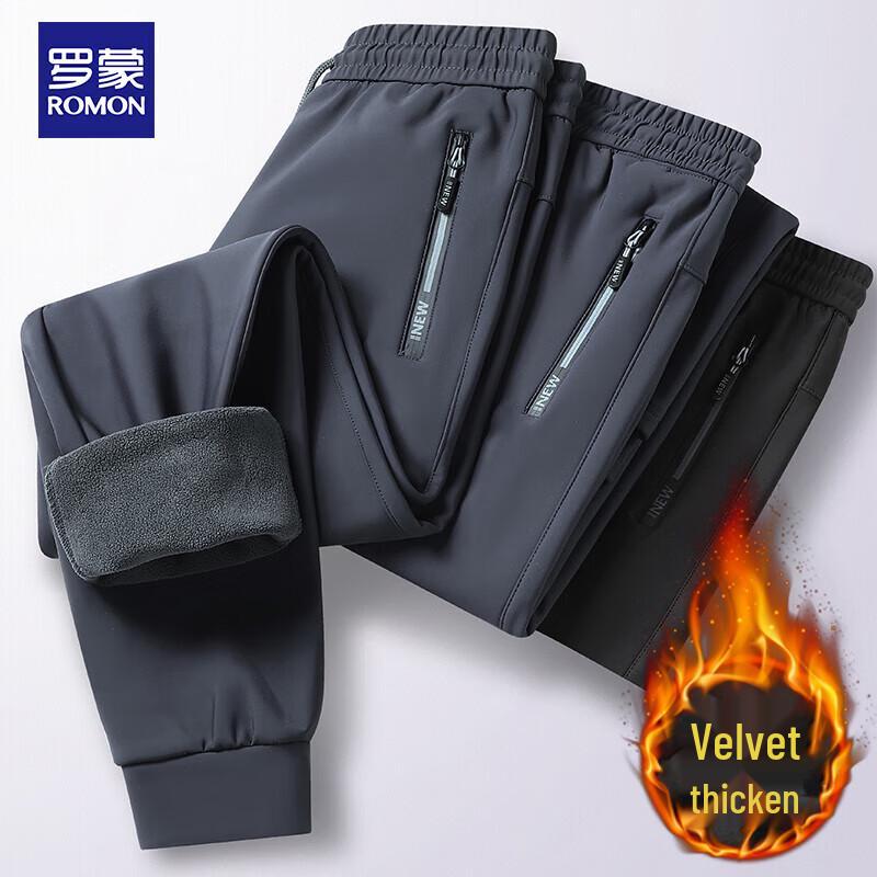 

Romon Men s Winter Fleece-Lined Casual Pants 5XL