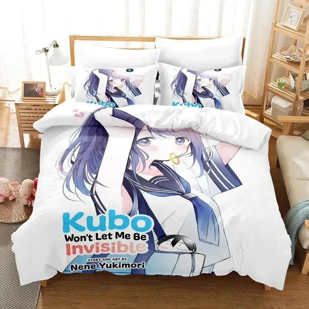 Anime Kubo Won't Let Me Be Invisible Bedding Set Duvet Cover Bed Set Quilt Cover Pillowcase Comforter King Queen Size Boys Adult