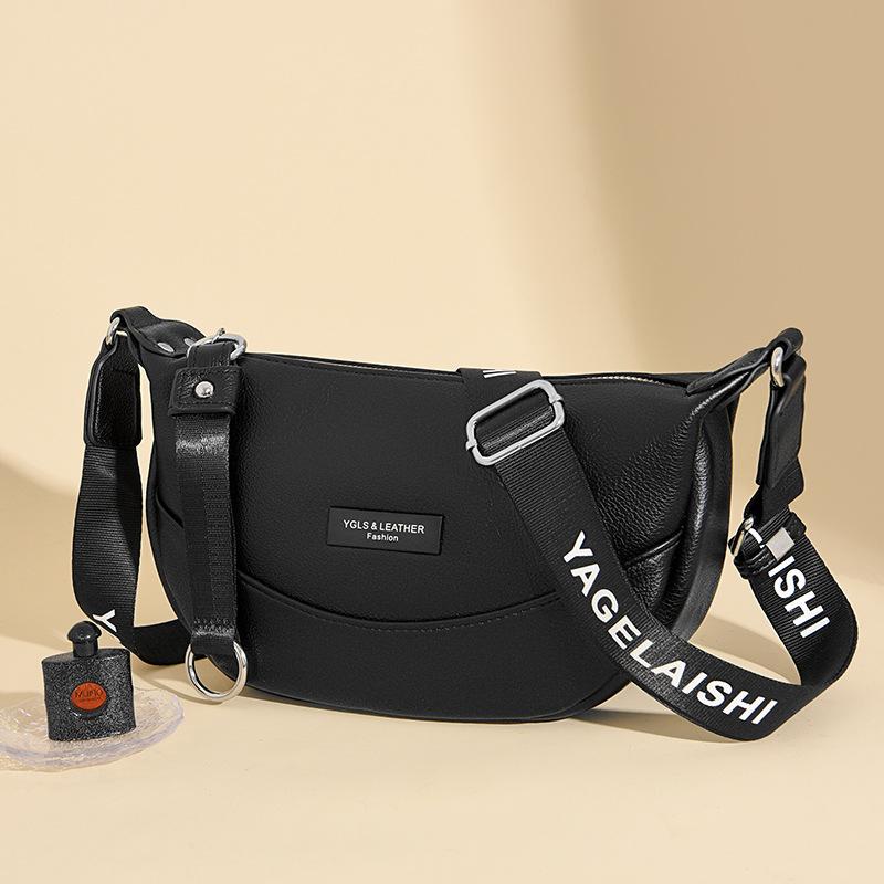Crossbody bag summer new light solid color soft leather women's bag fashion leisure bag single shoulder mother bag