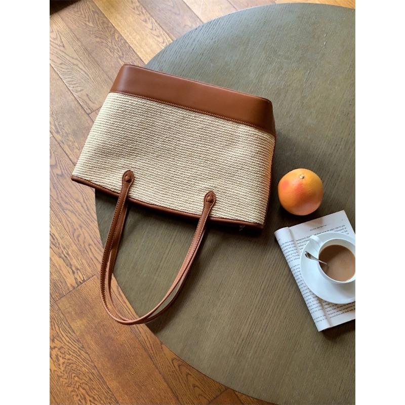 Neues Design Sommer Damen Taschen Große Kapazität Einzelne Schulter Achselhöhle Tragetaschen Modische Vintage Nische Strohgeflecht Taschen für Damen
