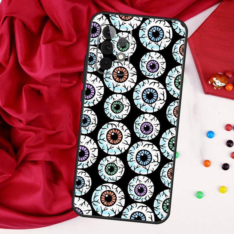 Crazy Eyeball Pattern For Samsung Galaxy A56 A36 A26 A16 A05 A06 A22 A32 A52 A54 A34 A14 A55 A15 A53 A33 A35 Case