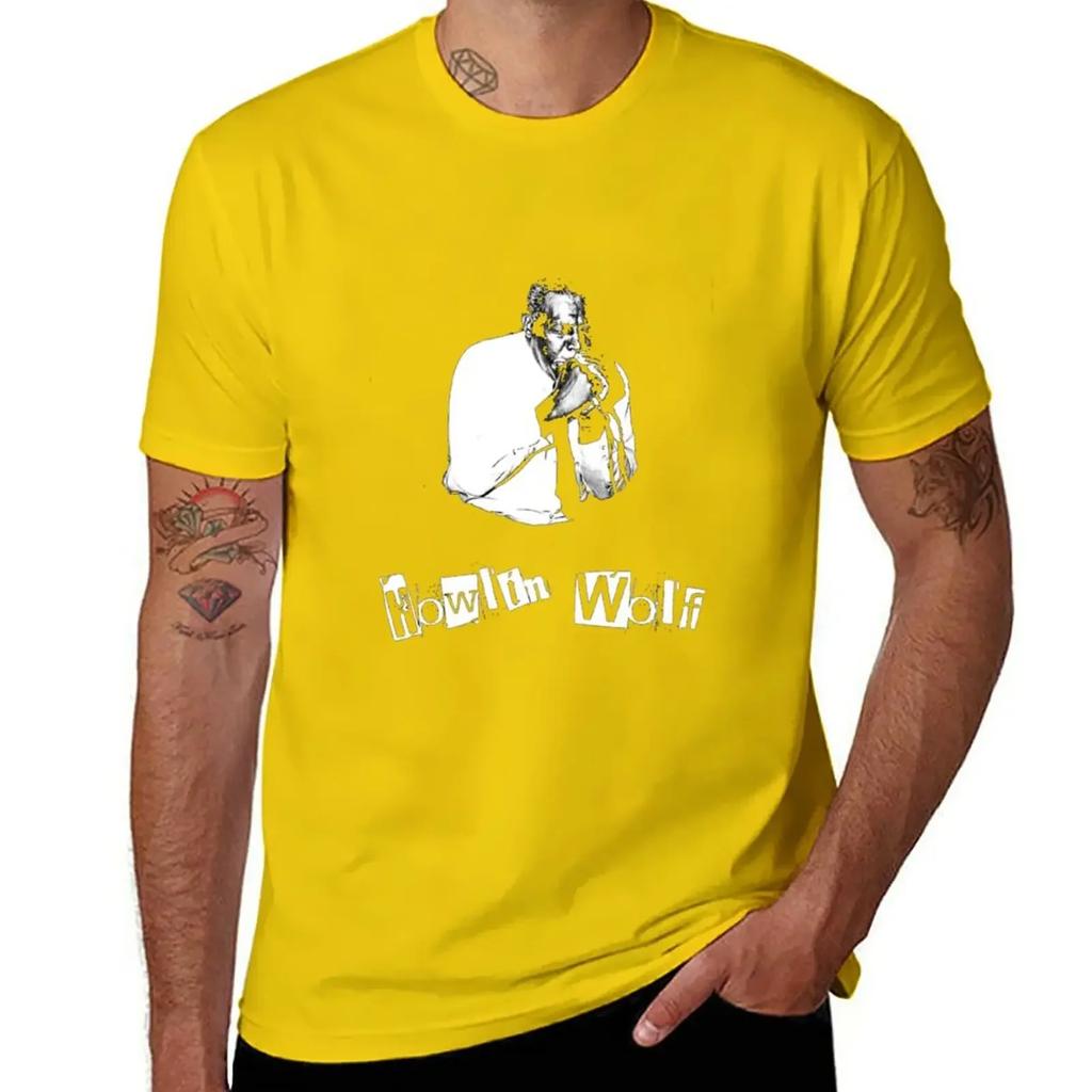 Howlin Wolf Harmonika Punkové Tričko trička pro těžké váhy grafická trička topy černé trička pro muže