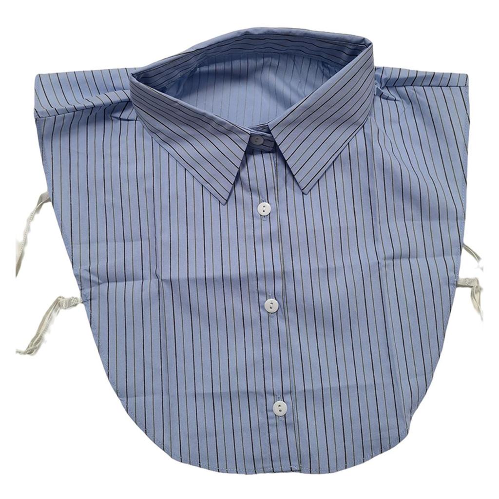Women's Detachable False Collar Insert Elegant Striped Lapel Faux Half Shirt Blouse Collar Top for Sweater and Dresses