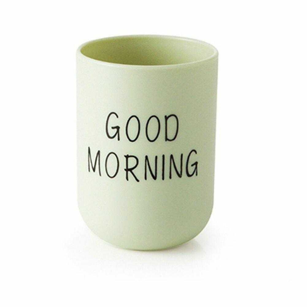 Multifunctional Toothbrush Holder Cup for Bathroom Tumbler Good Morning