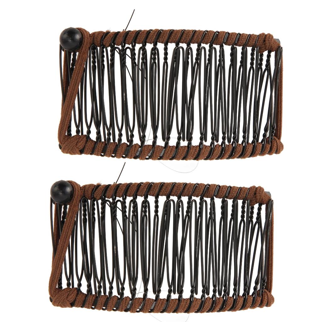 2Pcs Banana Hair Clips Metal Woven Thread Easy Simple Stylish Vintage Clincher Comb for Travel Family