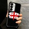Georgia Passport Flag Plating Phone Case For Samsung A17 A07 A37 A57 A16 A56 A15 A55 A14 A54 A13 A53 A26 A36 A25 A35 A24 A34 A23