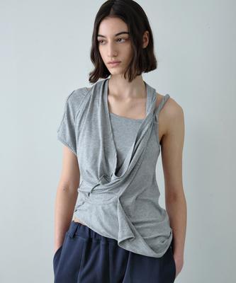 Simeteuligpeosenteu Unbalanced Twist Top / Melange Gray