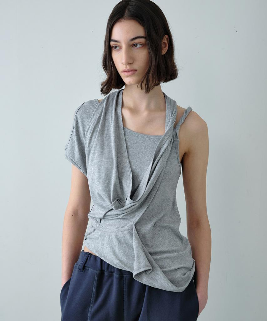 Simeteuligpeosenteu Unbalanced Twist Top / Melange Gray