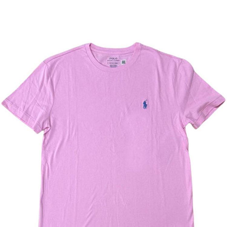 Polo Ralph Lauren Solid Color Pony Embroidered Crew Neck Casual Short Sleeve T-Shirt Men t-shirts Pink 710938686-003