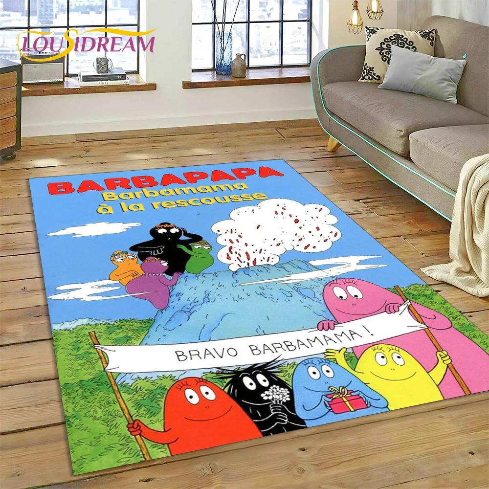 

3D-мультфільм Les Barbapapa Family HD Килимок для домашнього декору у вітальні, спальні, килимок для підлоги, нековзка прикраса для дивана, дитячий подарунок 80*120cm