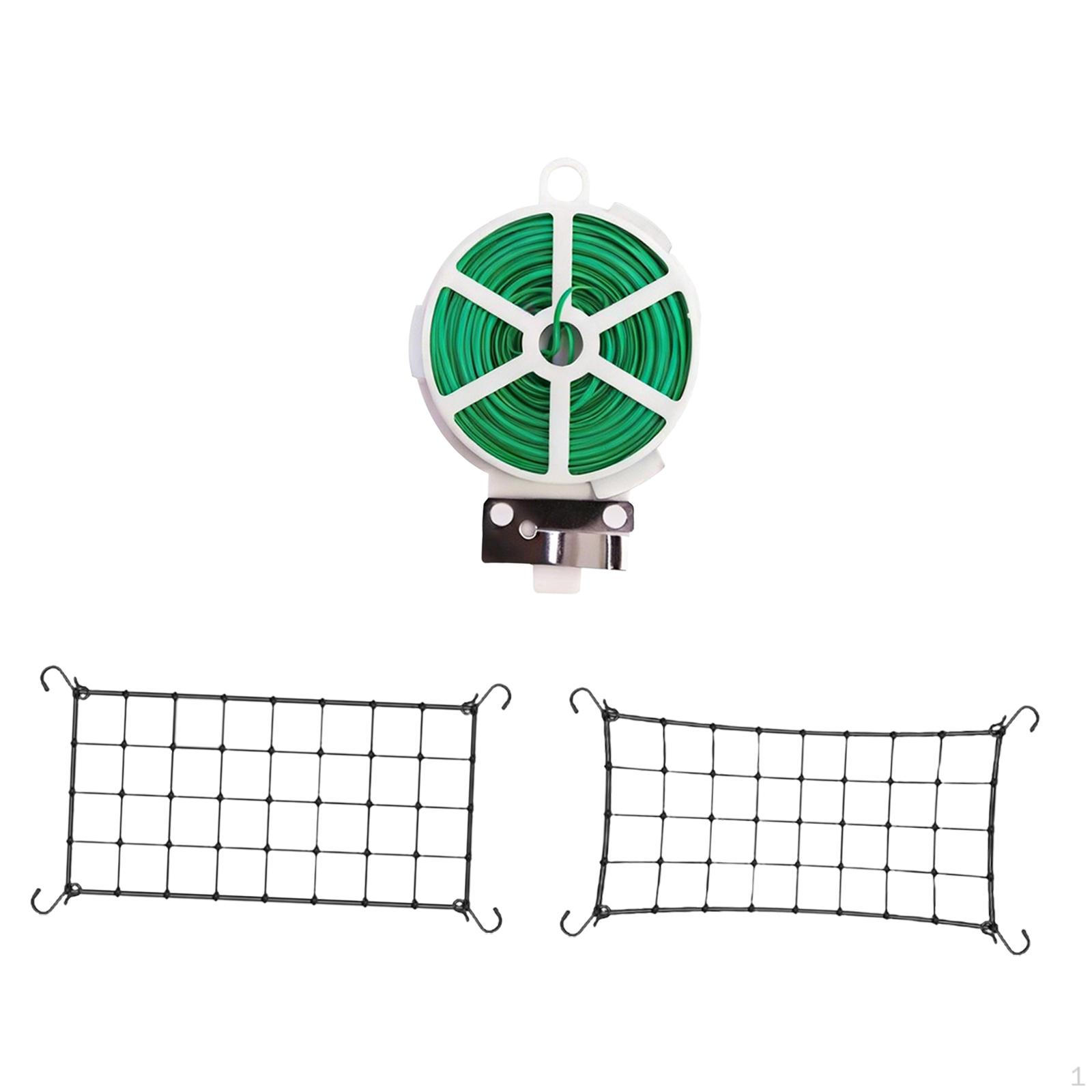 

2 Pieces Elastic Climbing Net for Fruit Plants Flexible Mesh Scrog Support with Hooks Trellis S