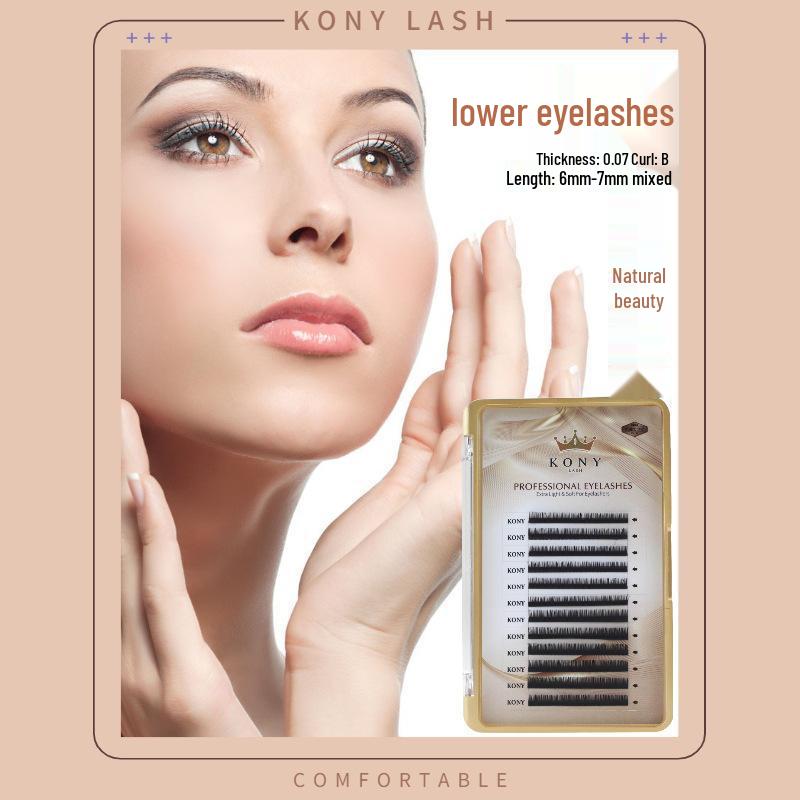 Connie Golden Crown Lower Lashes: 0.07 Thickness Natural-Look False Eyelash Extensions for Women, Mixed Pack.